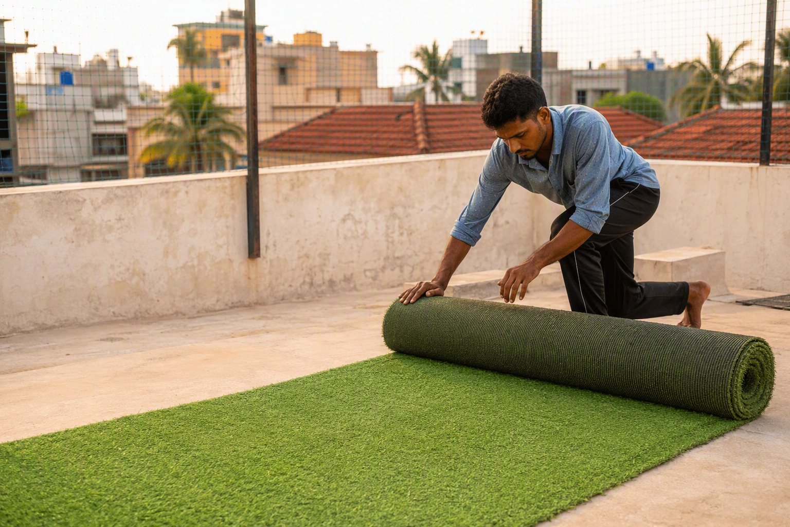 Do you own a small 3,000 sq.ft space? It’s perfect for your own mini sports turf.